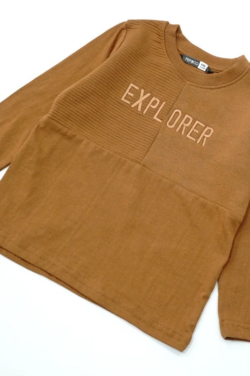 Pep&Co Girl's Explorer Embroidered Long Sleeve Tee Shirt
