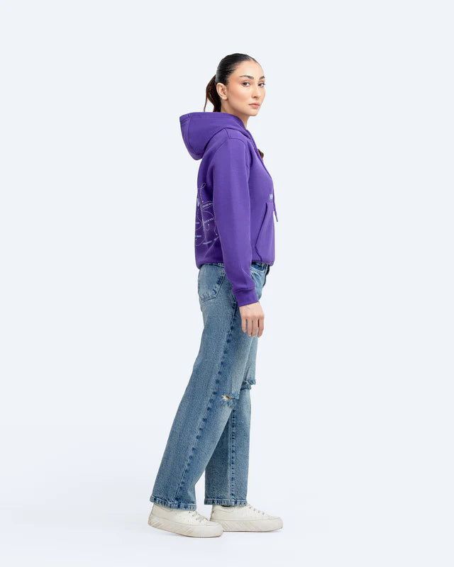Black plain zipper hoddie for women